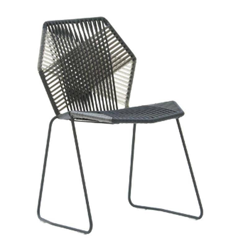 Moroso - Tropicalia Stuhl - quartz schwarz/Sitzfläche Polymer Kunststoffgarn/Gestell Edelstahl/BxHxT 54x81x56cm von Moroso