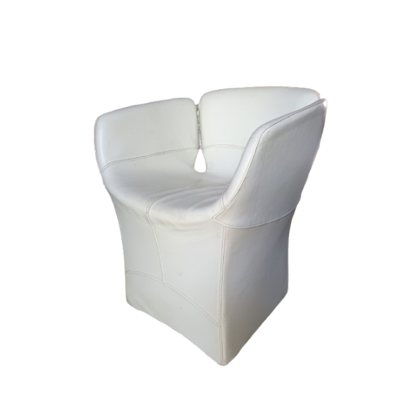 Sessel Bloomy aus weißem Leder, Moroso von Moroso