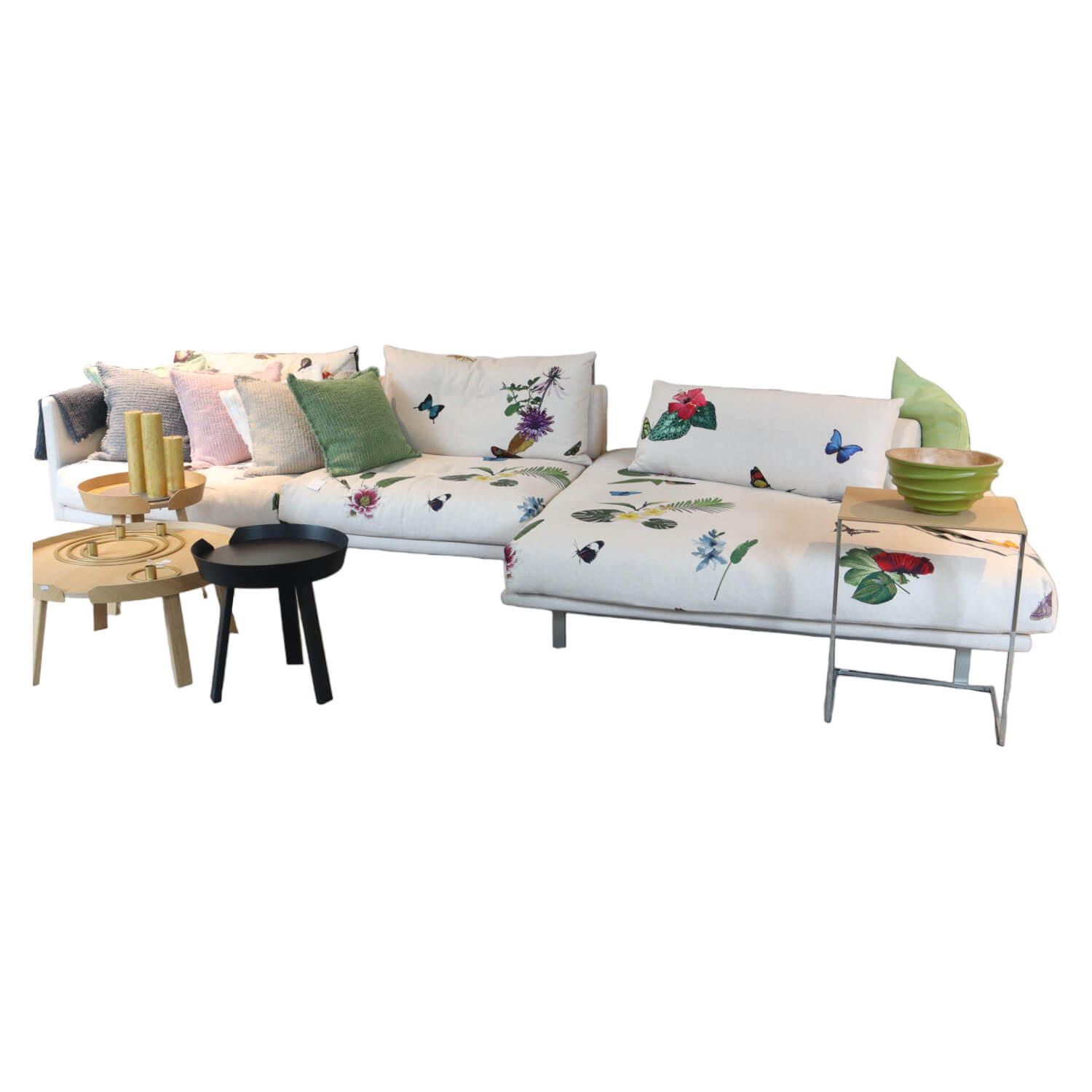 Sofa Josh Stoff Spring Palette 151 Beige Füße Stahl Lackiert Nickel von Moroso