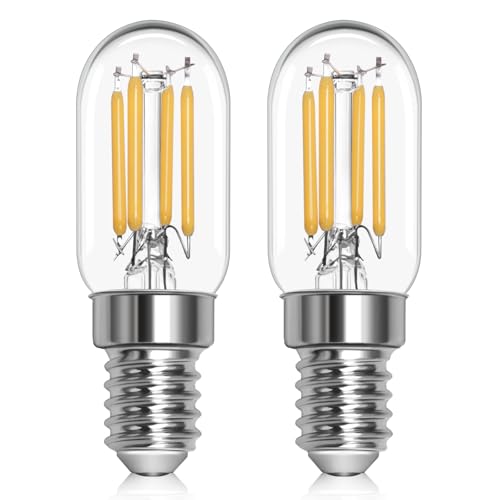 LED Kühlschranklampe E14 2W 230V, Glühbirne Kühlschrank Led T22 E14 Kaltweiß 6000K， Ersatz Glühlampe 25W-30W Halogenlampe, Nicht Dimmbar, für Nachtlicht, Salzlampe, Kronleuchter, Nähmaschine, 2er-Set von Morotty