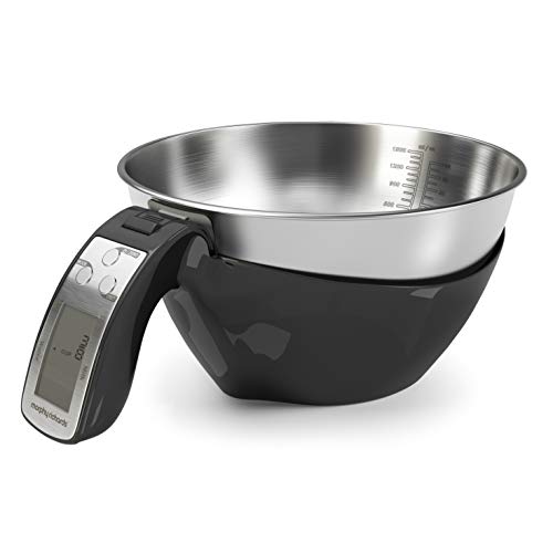 Morphy Richards 46611 3-in-1 Digitale Küchenwaage, Edelstahl, Schwarz, Standard von Morphy Richards