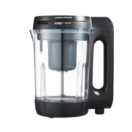 Morphy Richards 1,6 l Clarity Suppenbereiter, Portionskontrolle, 9 Funktionen, intelligente Reaktionstechnologie, Warmhalten, Suppen- und Smoothie-Maker, Weiß und Schwarz, 501050 von Morphy Richards