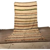 9.8'x4.9' Vintage Decke Berbere 100 % Wolle Sofa Kelim Teppich Handgewebten 118 X 59 Zoll Weiße Farbe von MorrocanRugsAtlas