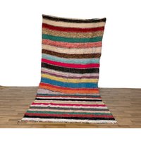 Vintage Decke Berber 100% Wolle Sofa Kelim Teppich Handgewebt Multicolor 11'x4, 9' Ft von MorrocanRugsAtlas