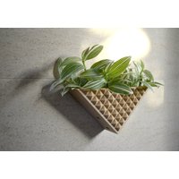 "Boho Wand Dreieck "Prismatisch" Pflanztopf in Naturholzoptik." von MorseStudioCo