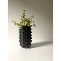 "Große "Dots Vase" Schwarzes Holz Matt Finish Mid Century Modern." von MorseStudioCo