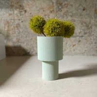 Großer Grüner Übertopf "Pedestal" Mid Century Modern Matte Finish von MorseStudioCo