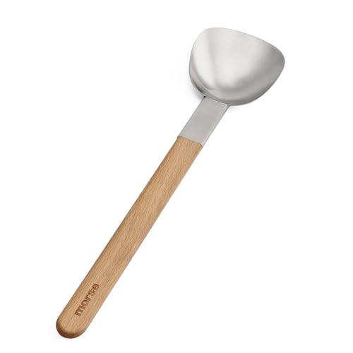 Morsø Vulcano Spatula – Wok-Besteck aus Edelstahl und Holz, Wok-Pfannenwender zum Kochen und Servieren, Küchen-Spachtel mit langem Stiel, im skandinavischen Design, 40,5 cm lang von Morsø