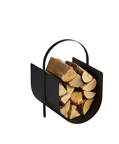 Morsø Adrian Brennholzkorb – Holzkorb für Kaminholz, Feuerholzkorb aus robustem Stahl, Kaminkorb im cleanen Design für Innen, 33 x 40 x 52 cm, Schwarz von Morsø