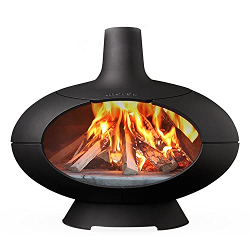 Morsø Forno Outdoor Ofen und Pizzaofen in Einem – offener Garten-Backofen aus doppelt beschichtetem Gusseisen, im skandinavischen Design, Schwarz von Morsø