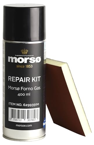 Morsø Wartungs-Kit – hitzebeständiger Sprühlack und Schleifschwamm für Gussaluminim, Farbe für Forno Gasgrill, 400 ml, Anthrazit-Grau von Morsø