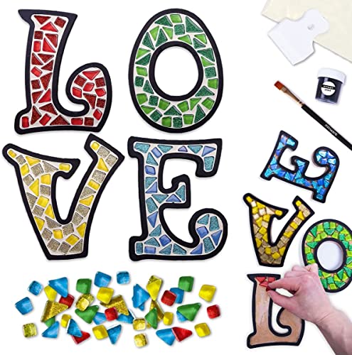 Mosaaro Glasmosaikfliesen-Set Liebe - Exklusive Kunst DIY Glashandwerk für Erwachsene und Jugendliche - kreatives Geschenk für Bastelliebhaber - Mosaik Heimdekoration (mehrfarbig) von Mosaaro