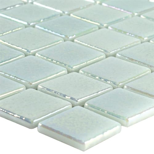 Glas Schwimmbad Pool Mosaik Fliesen Matte McNeal Weiß 25 Dampfdusche Bad Hamam von Mosafil