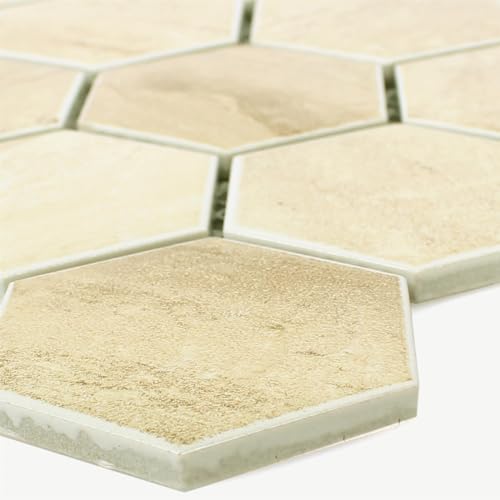 Keramik Mosaik Fliesen Beton Optik Shepherd Hexagon Sechseck Beige Wand Boden Keramik Mosaik Fliesen Beton Optik Shepherd Hexagon Sechseck Beige Wand Boden von Mosafil