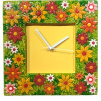 Blumen Uhr Wanduhr Aus Mosaik Kieselsteinen Und Resin 30x30x4cm Blumen Uhr Wanduhr Aus Mosaik Kieselsteinen Und Resin 30x30x4cm von MosaicArtStones