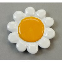 Mosaiksteine - Blume -Blüte Weiß/Hellorange 3, 3cm 1 Stück -(Variante 9 von MosaicArtStones