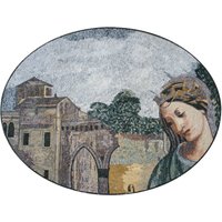 Die Königin Und Ihr Schloss Oval Mosaik Wandkunst Wandbild von MosaicNaturalLLC