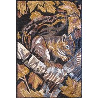 Eichhörnchen Wandkunst - Handgemachtes Eichhörnchen Marmor Mosaik Wandbild Fliesen Wanddeko Backsplash Wandbehang Outdoor Wandkunst von MosaicNaturalLLC