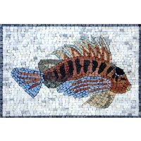 Fisch Design Handgemachte Marmor Mosaik Kunst Fliese von MosaicNaturalLLC