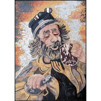 G. Selurtis, Mann in Einem Braunen Hut Mosaik Wandbild Reproduktion von MosaicNaturalLLC
