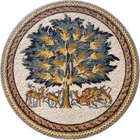 Hishams Palast Baum Des Lebens Runde Mosaikkunst von MosaicNaturalLLC