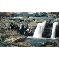 Kaskaden Block Wasserfall Landschaft Mosaik Kunst von MosaicNaturalLLC