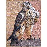 Majestic Falcon Art - Handgemachtes Majestätisch Mosaik Wandbild Marmor Wandkunst Dekor Büro Wanddeko Schlafzimmer Wandbehang Kunst von MosaicNaturalLLC