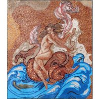 Nereid Reiten Hippocamp Mosaik Reproduktion von MosaicNaturalLLC