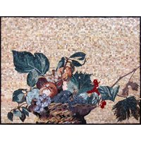 Obstschale Kunst - Handgemachte Backsplash Mosaik Fliese Wandkunst Natur Marmor Küchen Wanddeko von MosaicNaturalLLC