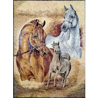 Pferd Portrait Kunst - Modernes Mosaik Wandbild Fliesen Wanddeko Bodenfliese Handgefertigte Pferde Illustration Pferdeliebhaber Geschenk von MosaicNaturalLLC