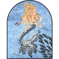 Unterwasser Meerjungfrau Torbogen Mosaik Wandbild von MosaicNaturalLLC