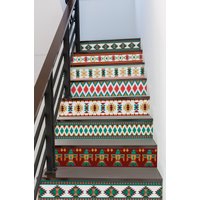 Designter Treppenaufkleber, Bunte Deko Fliesenaufkleber, Abnehmbare Treppenaufkleber Dekoleiste, Peel & Stick Stair Riser Sr05 von Mosaicowall