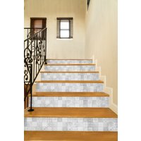 Designter Treppenaufkleber, Muster Deko Fliesenaufkleber, Abnehmbarer Treppenaufkleber Dekostreifen, Peel & Stick Stair Riser Sr25 von Mosaicowall