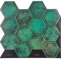 Grüne Sechseck Schale Und Stick Wandfliese | Küchen Aufkantung Fliesen Selbstklebende Für Das Heimdekor Von Mosaicowall - Style 43 von Mosaicowall