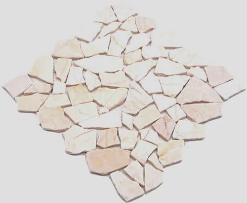 Mosaik Fliese Marmor Naturstein Bruch Ciot golden cream poliert Struktur für BODEN WAND BAD WC DUSCHE KÜCHE FLIESENSPIEGEL THEKENVERKLEIDUNG BADEWANNENVERKLEIDUNG Mosaikmatte Mosaikplatte von conwire