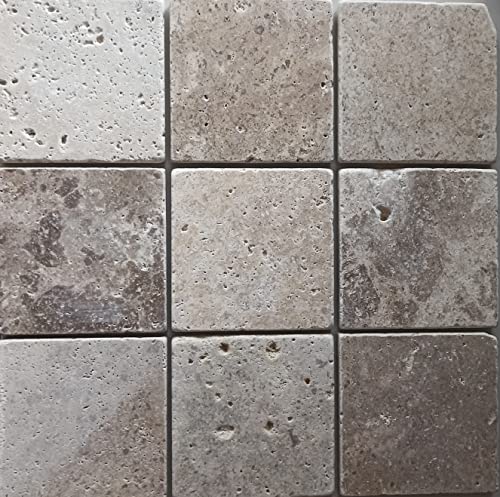 Fliese Travertin Naturstein beige Fliese Chiaro Antique für BODEN WAND BAD WC DUSCHE KÜCHE FLIESENSPIEGEL THEKENVERKLEIDUNG BADEWANNENVERKLEIDUNG Mosaikmatte Mosaikplatte von Mosaik-Netzwerk