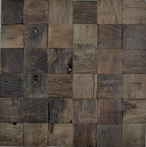 Holz Mosaik boot Old Wood Holz FSC Wand Küche Bad Fliesenspiegel|WB160-23|1Matte von conwire
