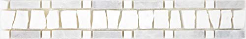 Marmor Bordüre Bordüre grau weiß Wand Boden Küche Dusche Bad Fliesenspiegel|WBBOR-GW03|1Bordüre von conwire