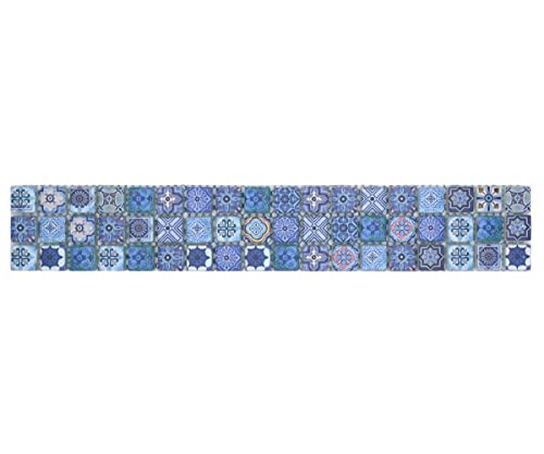 Mosaik Borde Bordüre Glasmosaik mit Beschichtung Retro Biscuit blau Wand Fliesenspiegel Küche Dusche von conwire
