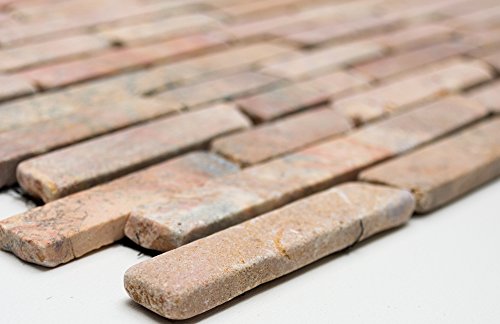 Mosaik Brick uni Rossoverona Marmor Naturstein Küche, Mosaikstein Format: 25-105x15x8 mm, Bogengröße: 60 x 100 mm, 1 Handmuster ca. 6x10 cm Mosaik Brick uni Rossoverona Marmor Naturstein Küche, Mosaikstein Format: 25-105x15x8 mm, Bogengröße: 60 x 100 mm, 1 Handmuster ca. 6x10 cm von Mosaik-Netzwerk