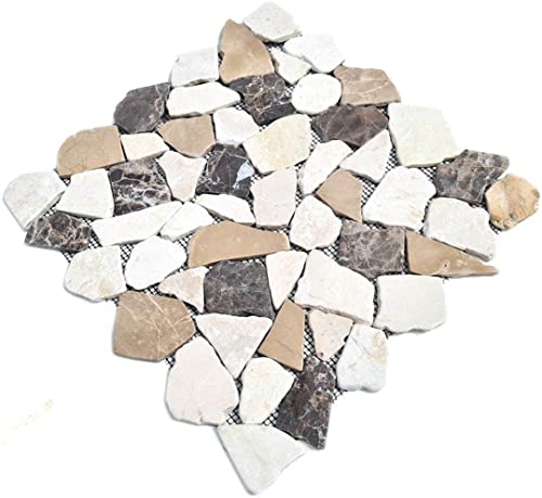 Mosaik Fliese Marmor Naturstein beige braun Bruch Ciot CastanaoCream für BODEN WAND BAD WC DUSCHE KÜCHE FLIESENSPIEGEL THEKENVERKLEIDUNG BADEWANNENVERKLEIDUNG Mosaikmatte Mosaikplatte von conwire