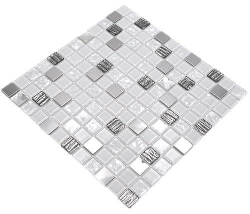 Mosaik Fliese Transluzent Edelstahl weiß Glasmosaik Crystal Stahl weiß Glas für WAND BAD WC DUSCHE KÜCHE FLIESENSPIEGEL THEKENVERKLEIDUNG BADEWANNENVERKLEIDUNG Mosaikmatte Mosaikplatte Mosaik Fliese Transluzent Edelstahl weiß Glasmosaik Crystal Stahl weiß Glas für WAND BAD WC DUSCHE KÜCHE FLIESENSPIEGEL THEKENVERKLEIDUNG BADEWANNENVERKLEIDUNG Mosaikmatte Mosaikplatte von conwire