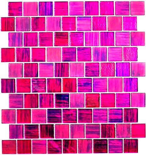 Mosaik Fliese Glasmosaik Crystal Michlglas pink klar gefrostet matt für WAND BAD WC DUSCHE KÜCHE FLIESENSPIEGEL THEKENVERKLEIDUNG BADEWANNENVERKLEIDUNG Mosaikmatte Mosaikplatte von conwire