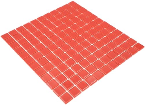 Mosaik Fliese Transluzent rot Glasmosaik Crystal rot für WAND BAD WC DUSCHE KÜCHE FLIESENSPIEGEL THEKENVERKLEIDUNG BADEWANNENVERKLEIDUNG Mosaikmatte Mosaikplatte von conwire