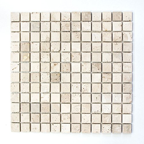 Mosaik Fliese Travertin Naturstein beige Chiaro Antique Travertin für BODEN WAND BAD WC DUSCHE KÜCHE FLIESENSPIEGEL THEKENVERKLEIDUNG BADEWANNENVERKLEIDUNG Mosaikmatte Mosaikplatte von conwire