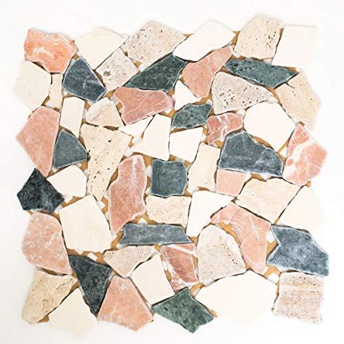 Mosaik Bruch/Ciot mix Random Marmor Naturstein Küche, Mosaikstein Format: 15-69x8 mm, Bogengröße: 305x305 mm, 1 Bogen/Matte von Mosaik-Netzwerk