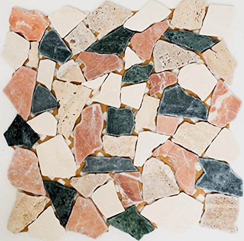 Mosaik Bruch/Ciot mix Random Marmor Naturstein Küche, Mosaikstein Format: 15-69x8 mm, Bogengröße: 305x305 mm, 10 Bögen von Mosaik-Netzwerk