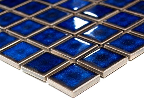 Keramikmosaik Mosaiknetz kobaltblau glänzend Poolmosaik Schwimmbadmosaik 18-0405 von Mosaik-Netzwerk