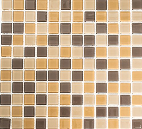 Mosaik Quadrat Crystal mix braun Glasmosaik Transluzent Transparent 3D Fliesenspiegel, Mosaikstein Format: 25x25x4 mm, Bogengröße: 327x302 mm, 10 Bögen Mosaik Quadrat Crystal mix braun Glasmosaik Transluzent Transparent 3D Fliesenspiegel, Mosaikstein Format: 25x25x4 mm, Bogengröße: 327x302 mm, 10 Bögen von Mosaik-Netzwerk