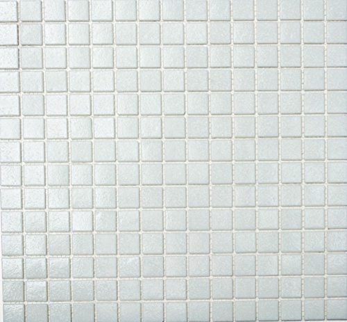 Mosaik Quadrat uni weiß Glasmosaik mit Effekt Spots Fliesenspiegel, Mosaikstein Format: 20x20x4 mm, Bogengröße: 327x305 mm, 10 Bögen von Mosaik-Netzwerk